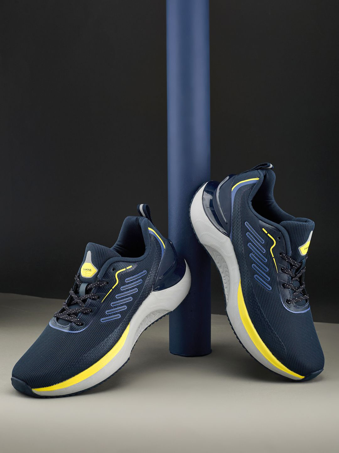 

Campus Men Mesh Running Non-Marking Shoes, Navy blue