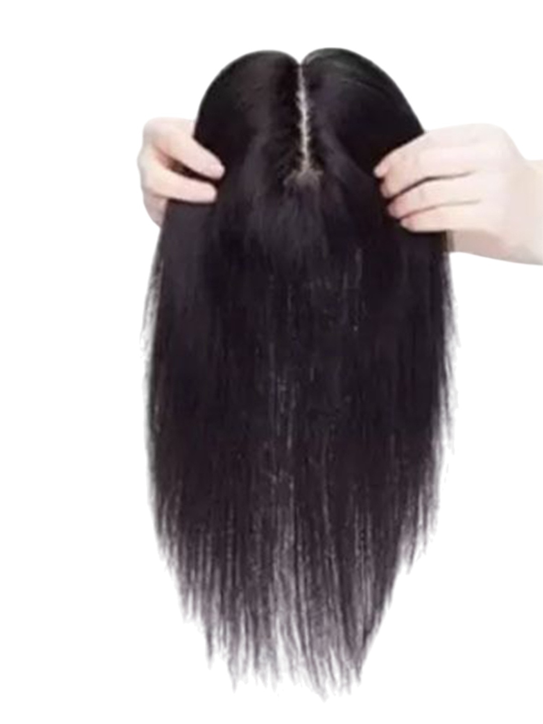 

camola deva Halo Wavy Scalp Topper Hair Extension- Black- 20 Inch, Brown