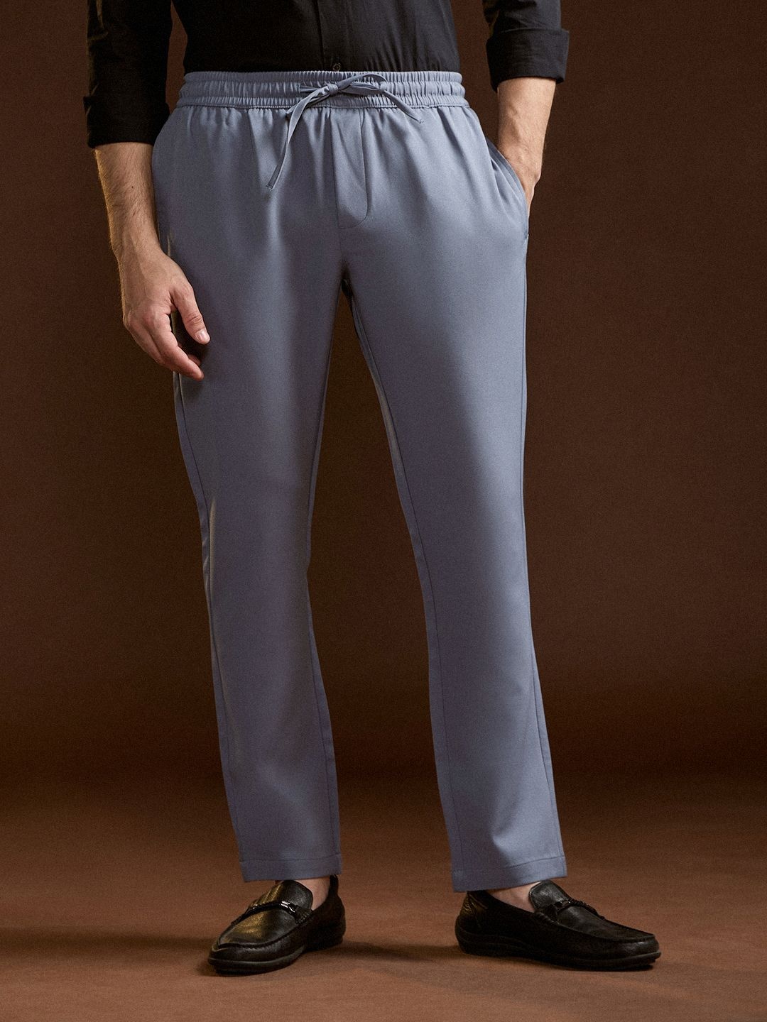 

THE BEAR HOUSE Men Slim Fit Trousers, Blue