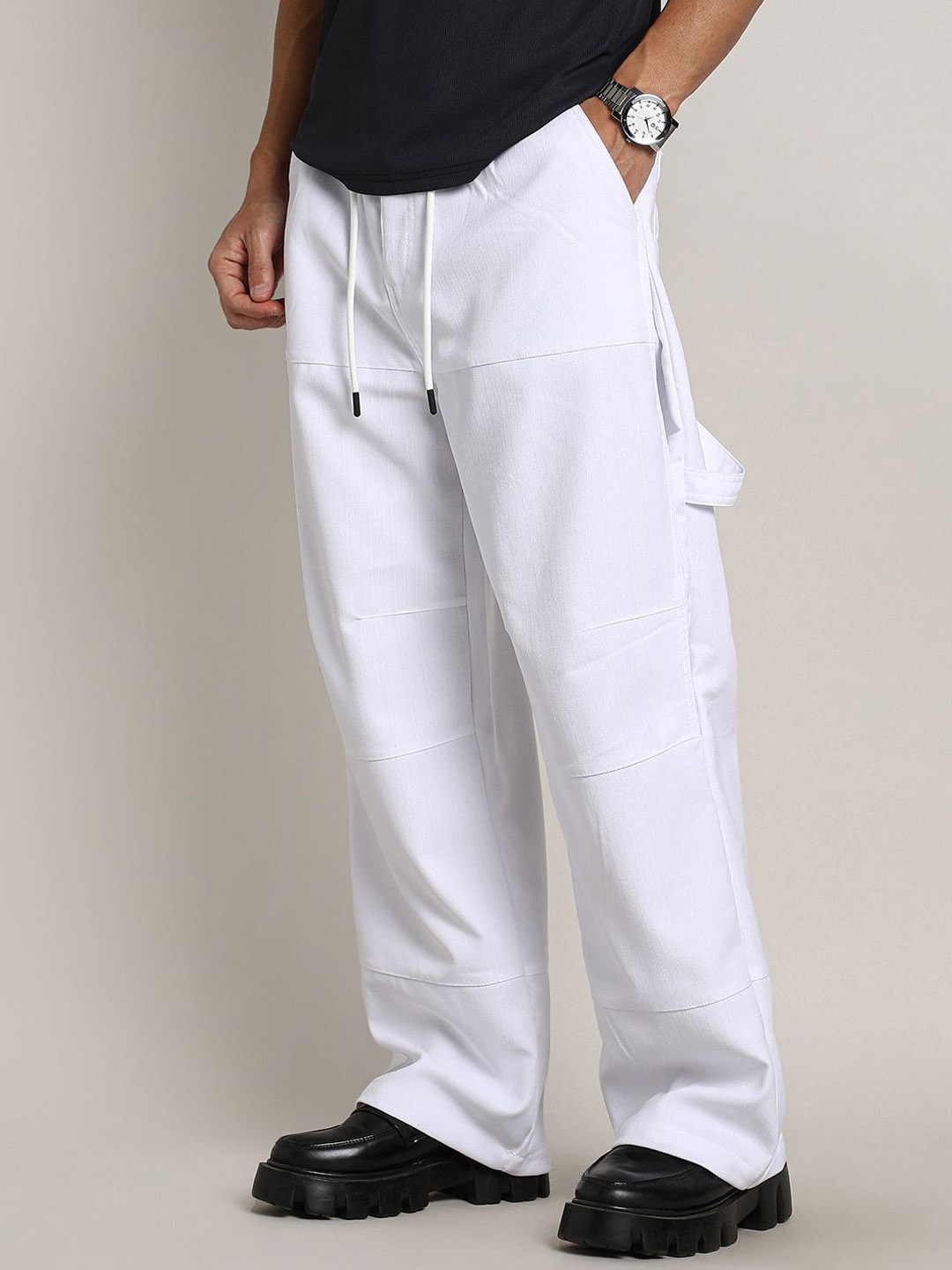 

Campus Sutra Men Comfort Cargos Trousers, White