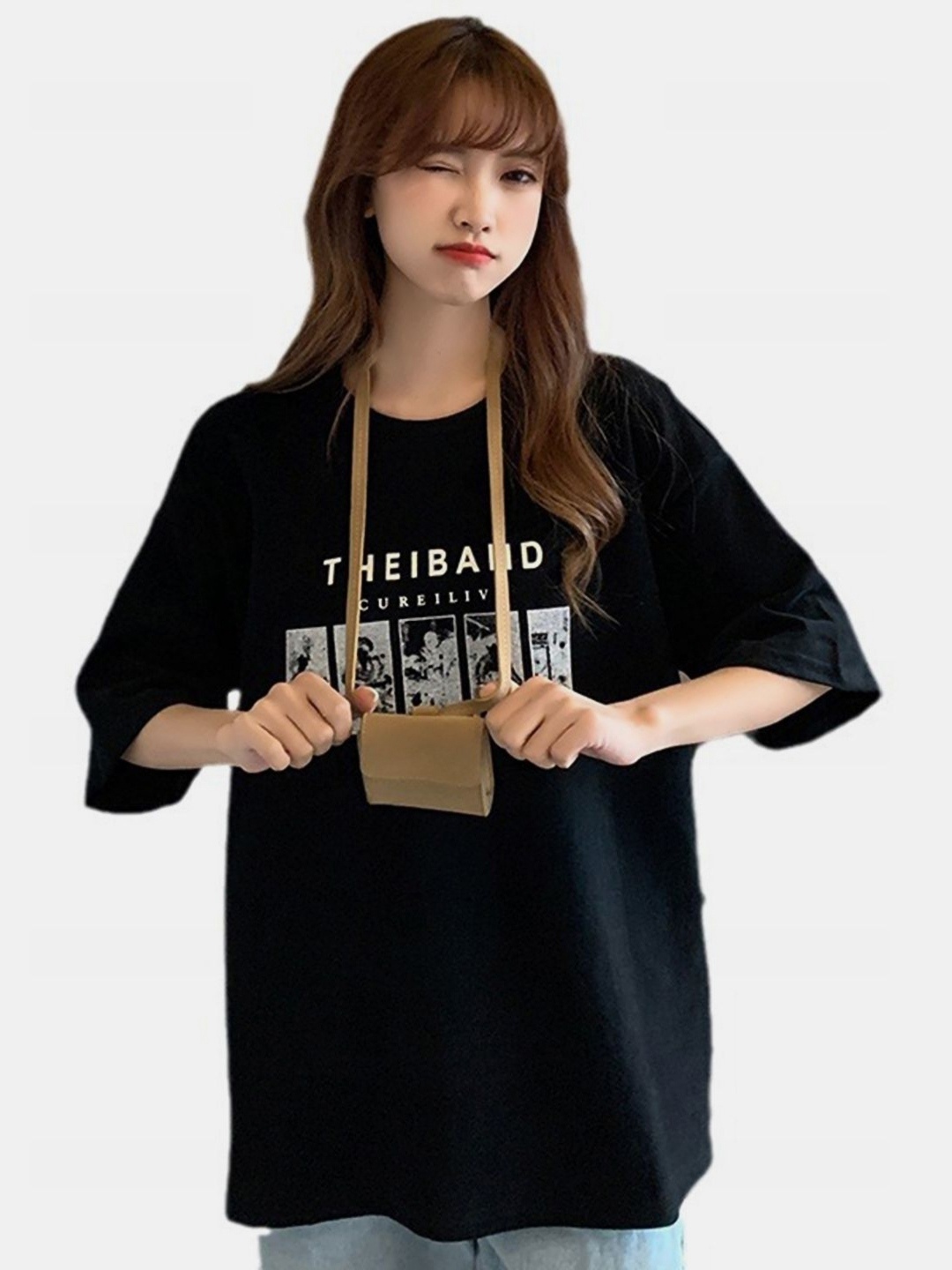 

Mast & Harbour Women Typography Printed Hooded Extended Sleeves T-shirt, Black