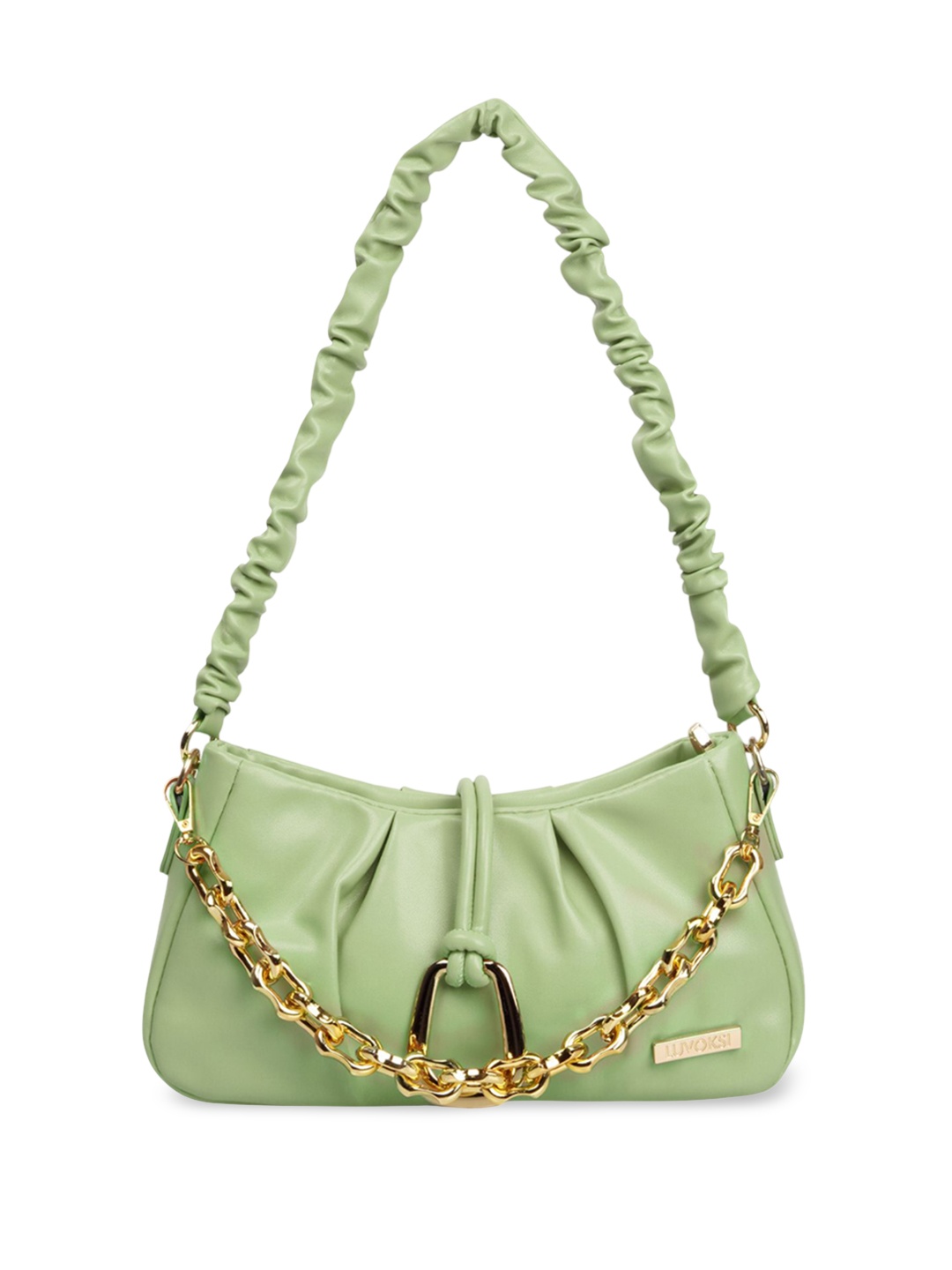 

Luvoksi Women Solid Structured Handheld Bag, Green