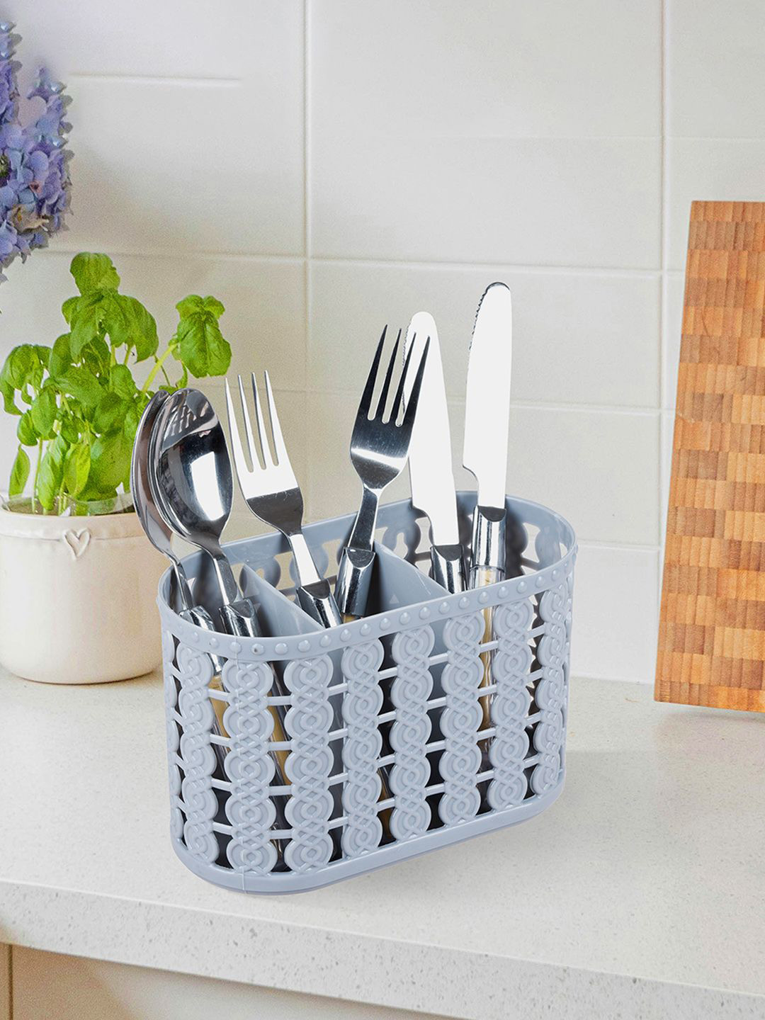 

Kuber Industries Grey Pack of 2 Self Design Stationery Organizer With 3 Compartments