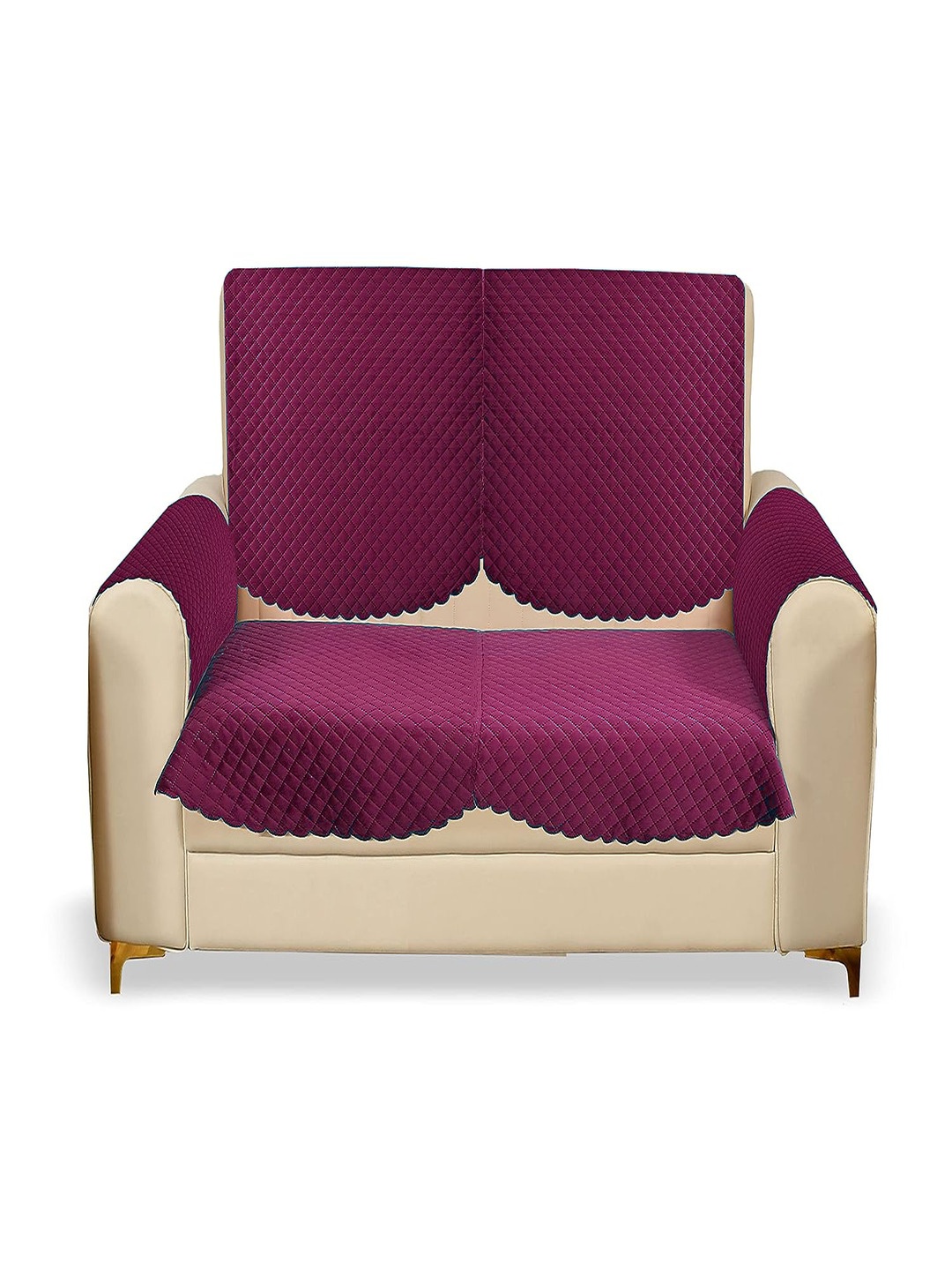 

Fashion Throw Pink 4 Pieces Velvet 2 Seater Sofa Covers With Arms
