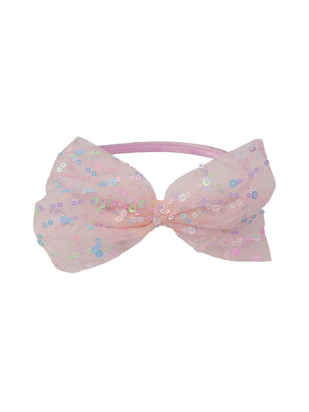 

Aye Candy Sequins Bow Hairband, Peach