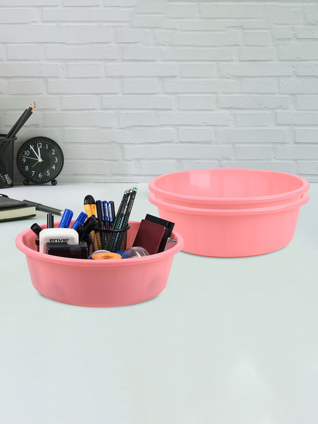 

Kuber Industries Pink 3 Pieces Regular Durable Multi-Utility Organisers