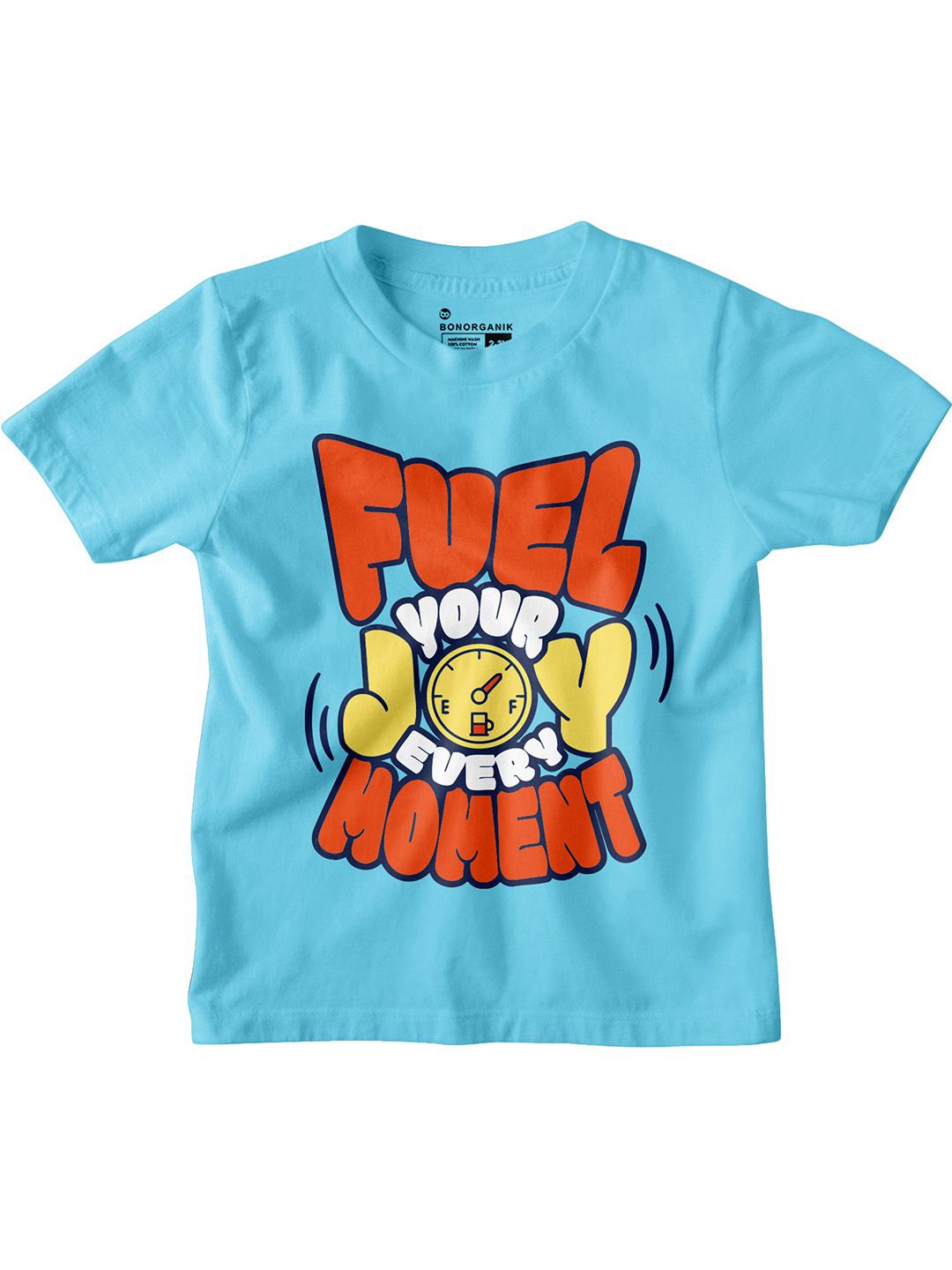 

BonOrganik Boys Graphic Printed Round Neck Cotton T-shirt, Blue
