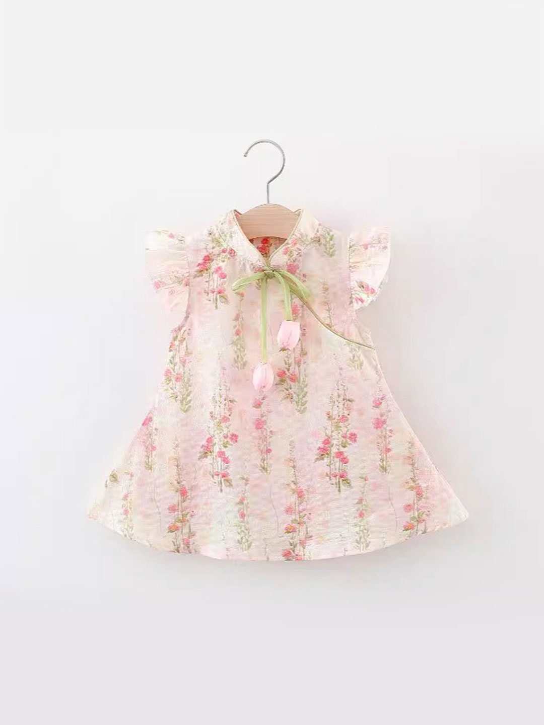 

LULU & SKY Girls Floral Print Fit & Flare Midi Dress, Pink