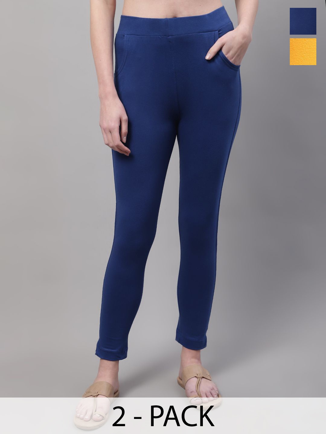 

Valles365 by S.C. Pack Of 2 Ankle Length Leggings, Blue