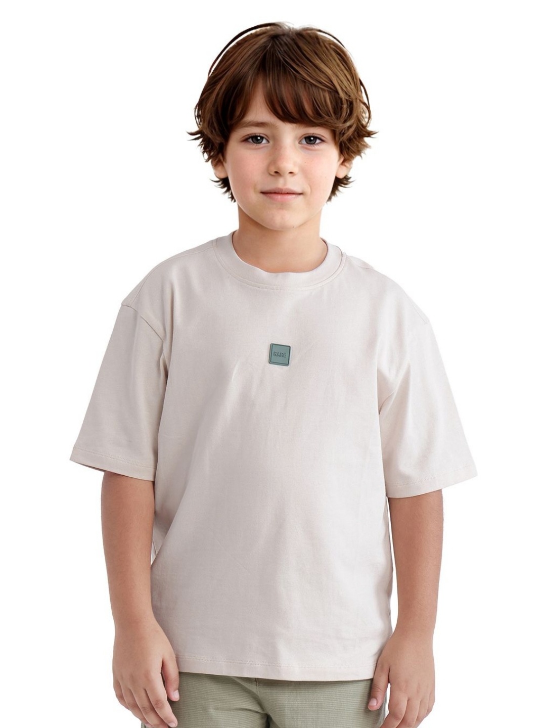

RARE ONES Boys Typography Printed Round Neck Cotton T-shirt, Off white