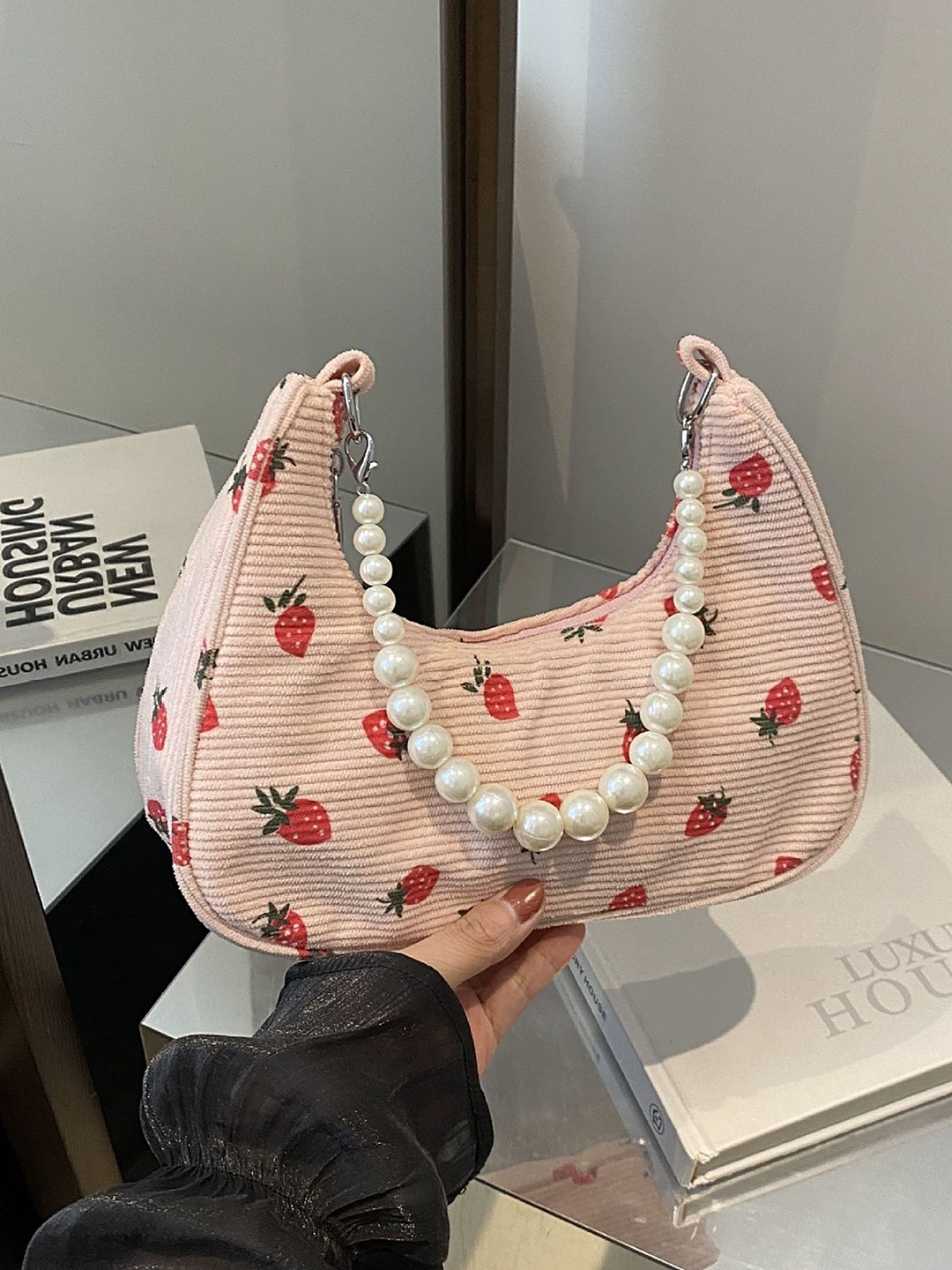 

LULU & SKY Embellished Shopper Shoulder Bag, Pink