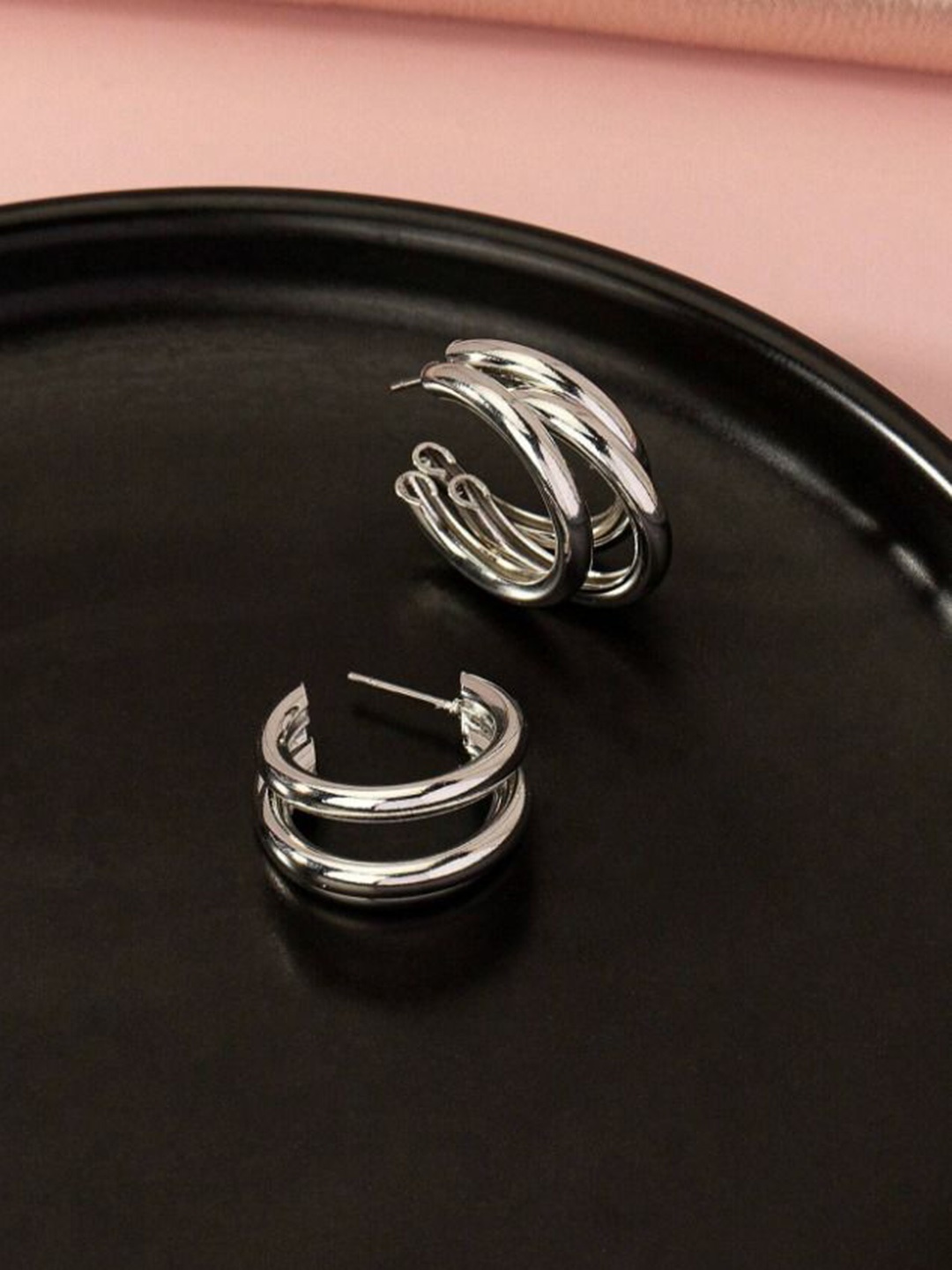 

Aviksha Creations Gold Hoop Earring, Silver