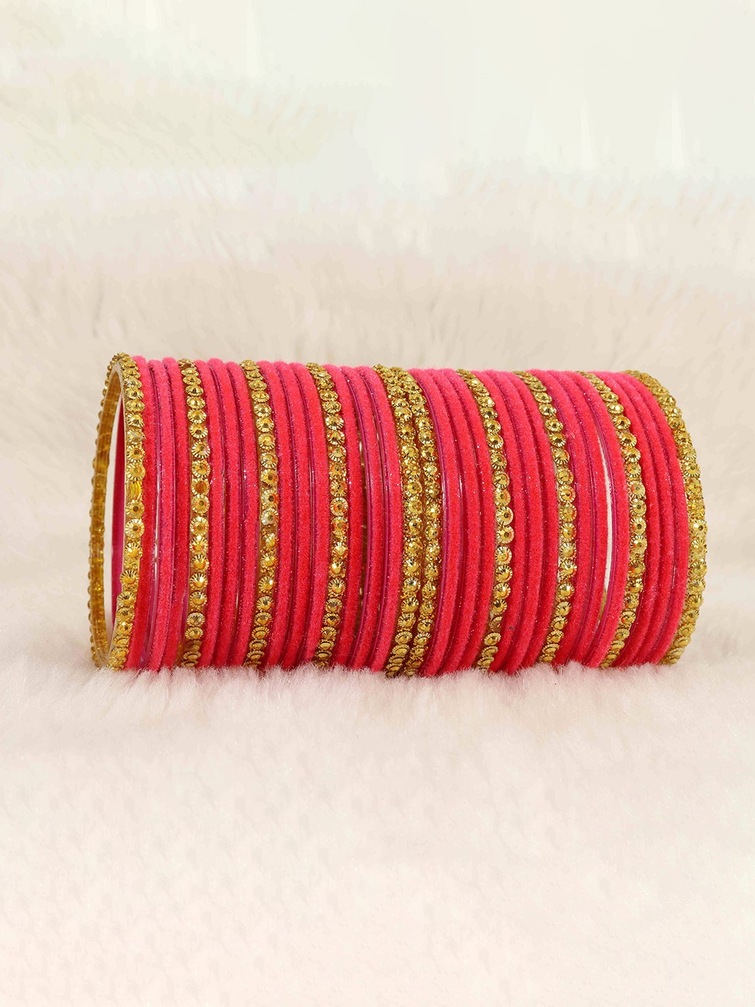 

ZULKA Set Of 34 Embellished Bangles, Rose