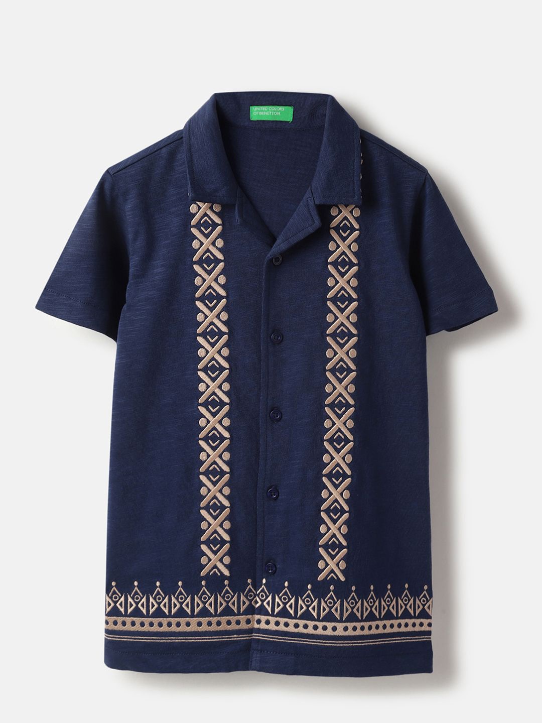 

United Colors of Benetton Boys Opaque Printed Casual Shirt, Blue