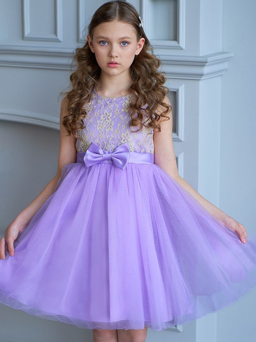 

LULU & SKY Girls Fit & Flare Dress With Jacket, Purple