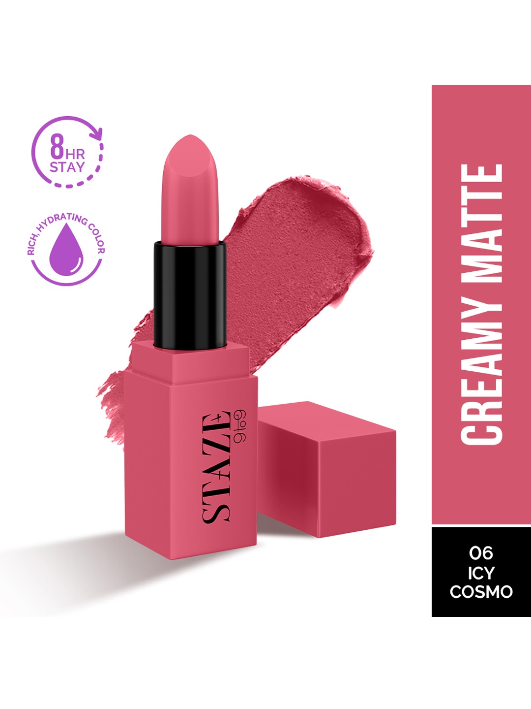 

STAZE 9to9 Creme De La Matte Lipstick - Icy Cosmo 06, Pink