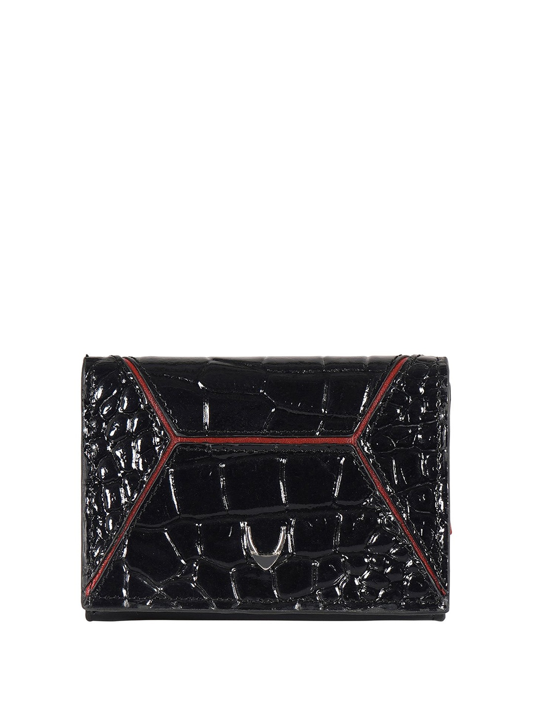 

Hidesign Abstract Textured Foldover Leather Wallet, Black