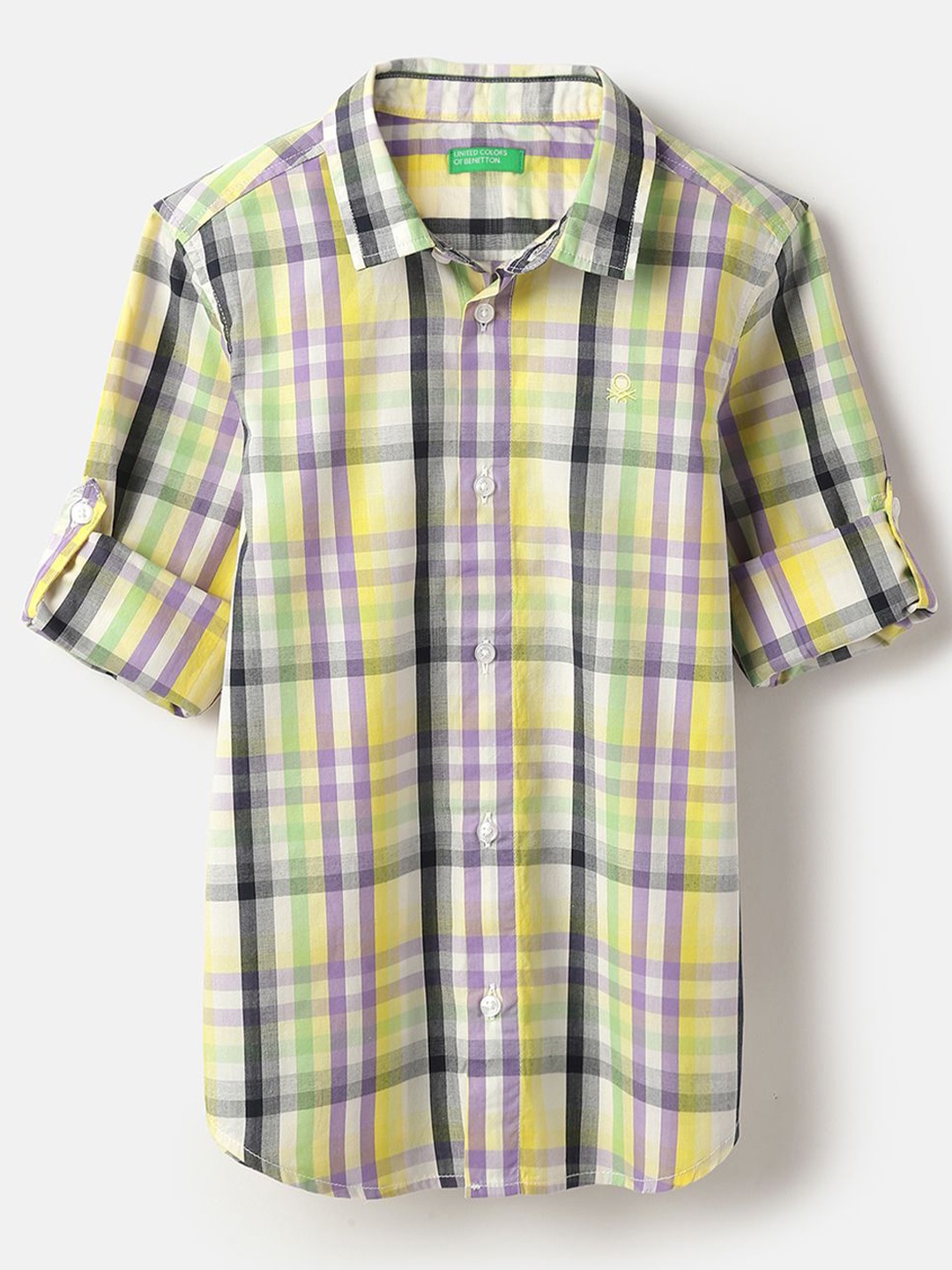 

United Colors of Benetton Boys Tartan Checks Opaque Checked Casual Shirt, Multi