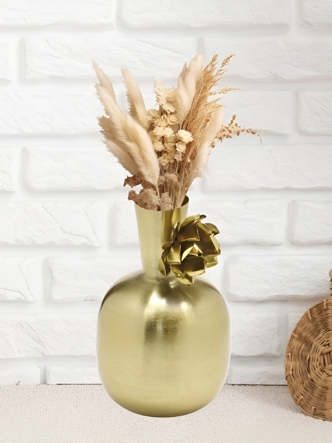

Cocovey Homes Yellow Metal Vase, Gold