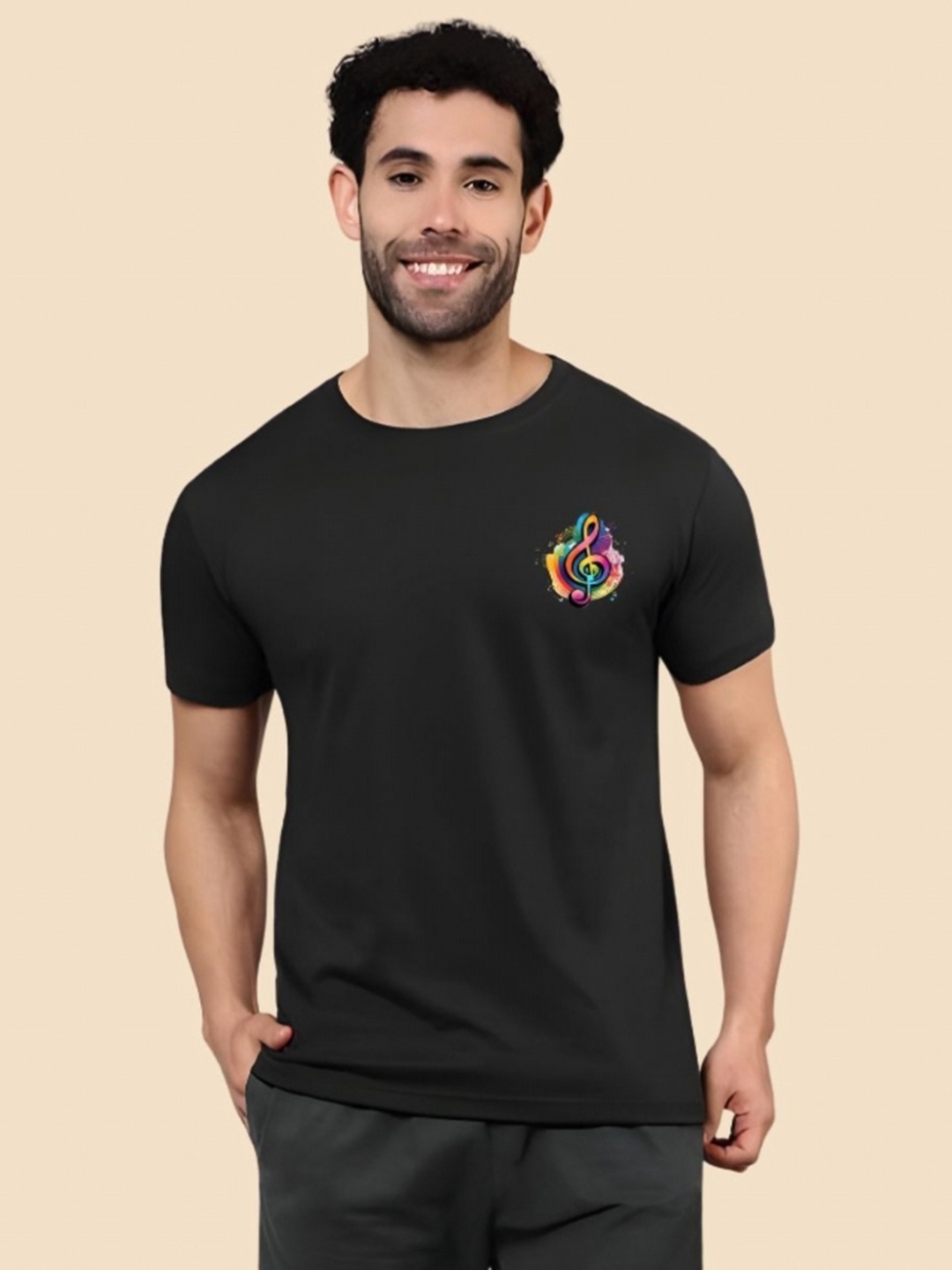 

SZN Men Typography Printed Round Neck Cotton T-shirt, Black