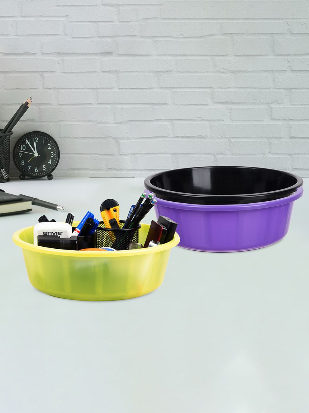 

Kuber Industries Purple 3 Pieces Multipurpose Storage Tub Organizer 6L