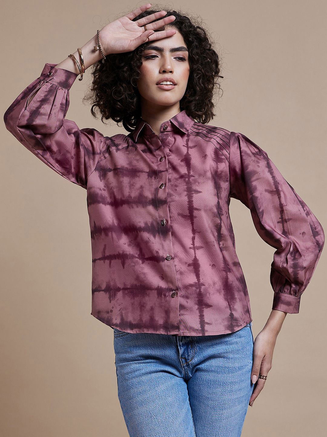 

CORSICA Women Comfort Opaque Printed Casual Shirt, Maroon