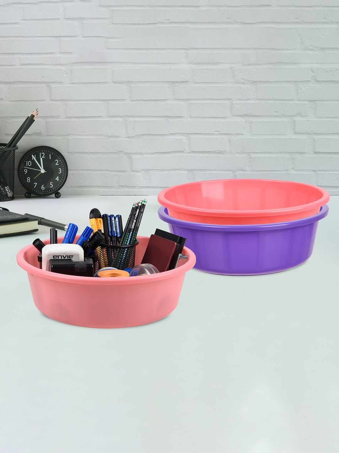 

Kuber Industries Purple 3 Pieces Multipurpose Storage Tub Organizer 6L