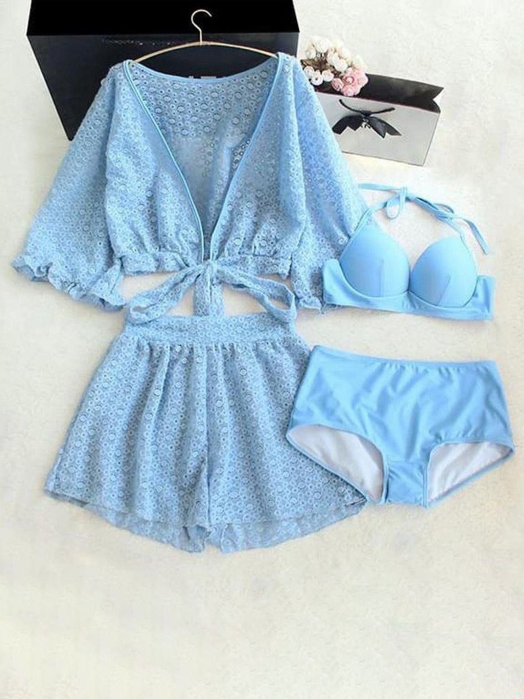 

Alamode By Akanksha Blue Russel 3 Pieces Swimsuit