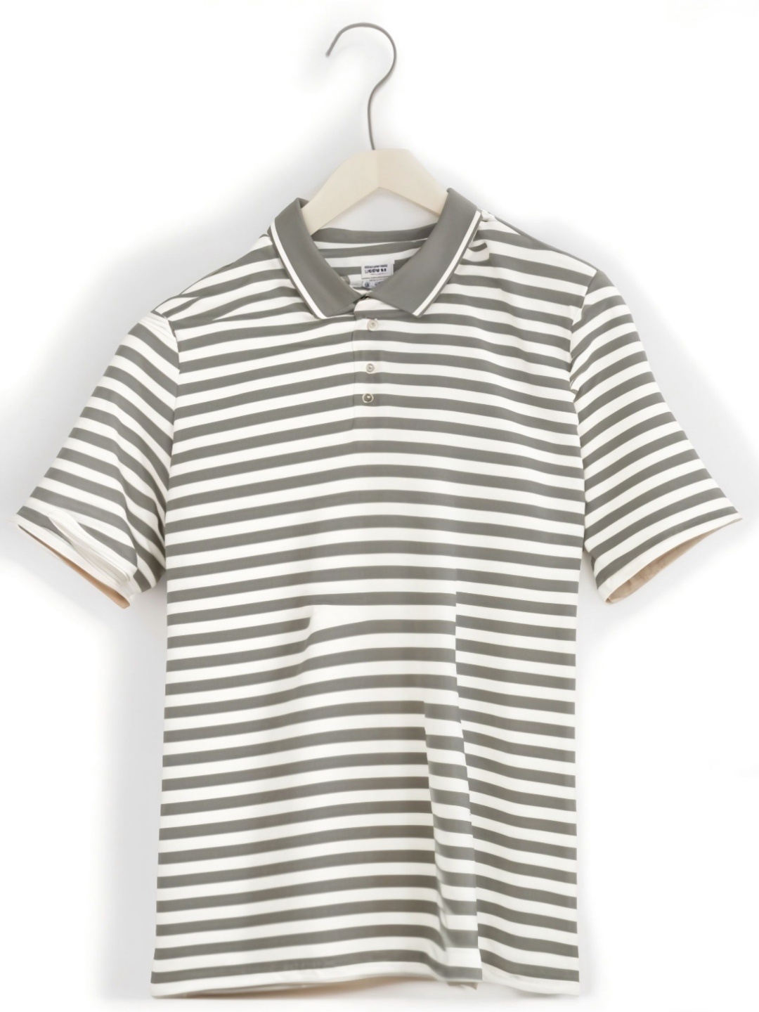 

MACK JONNEY Men Regular Fit Striped Polo Collar Cotton T-shirt, Grey