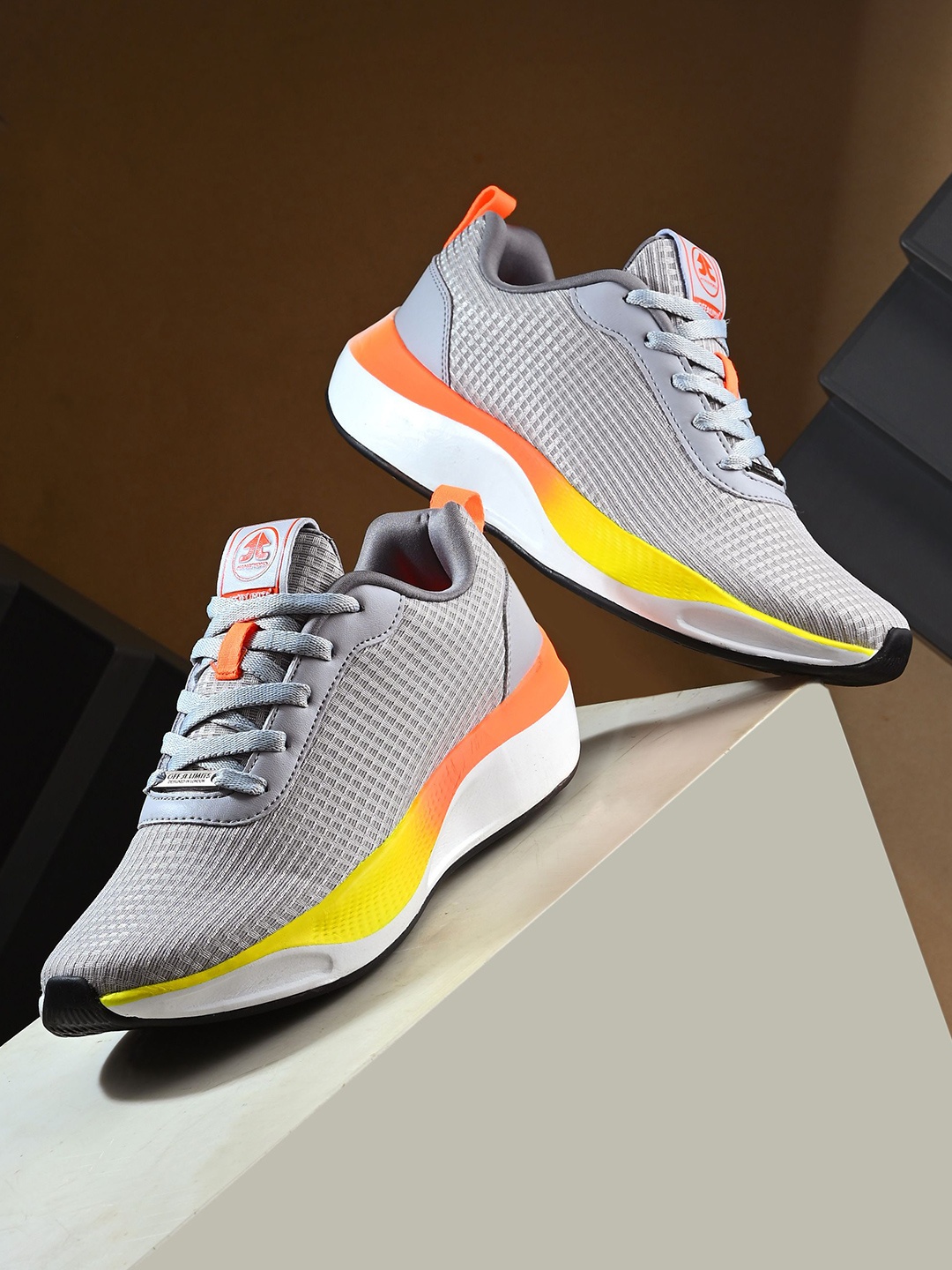 

OFF LIMITS Men Mesh Running Non-Marking Lace-Ups Shoes, Grey