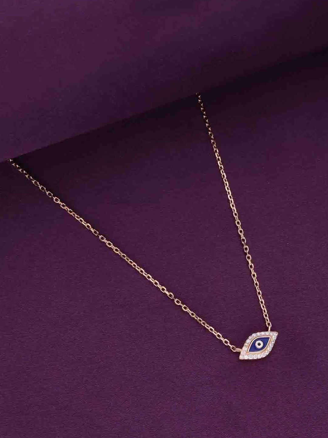 

KAI JEWEL 925 Sterling Silver Rose Gold-Plated Cubic Zirconia Necklace