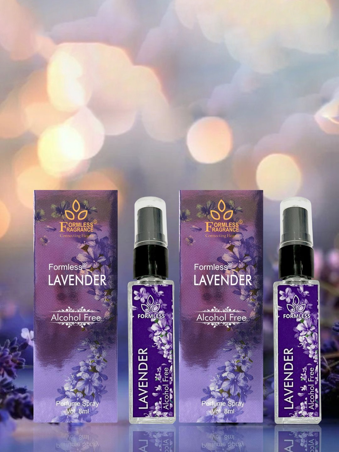 

Formless Fragrance Lavender Set Of 2 Alcohol Free Spray Perfume - 8 ml Each, Purple