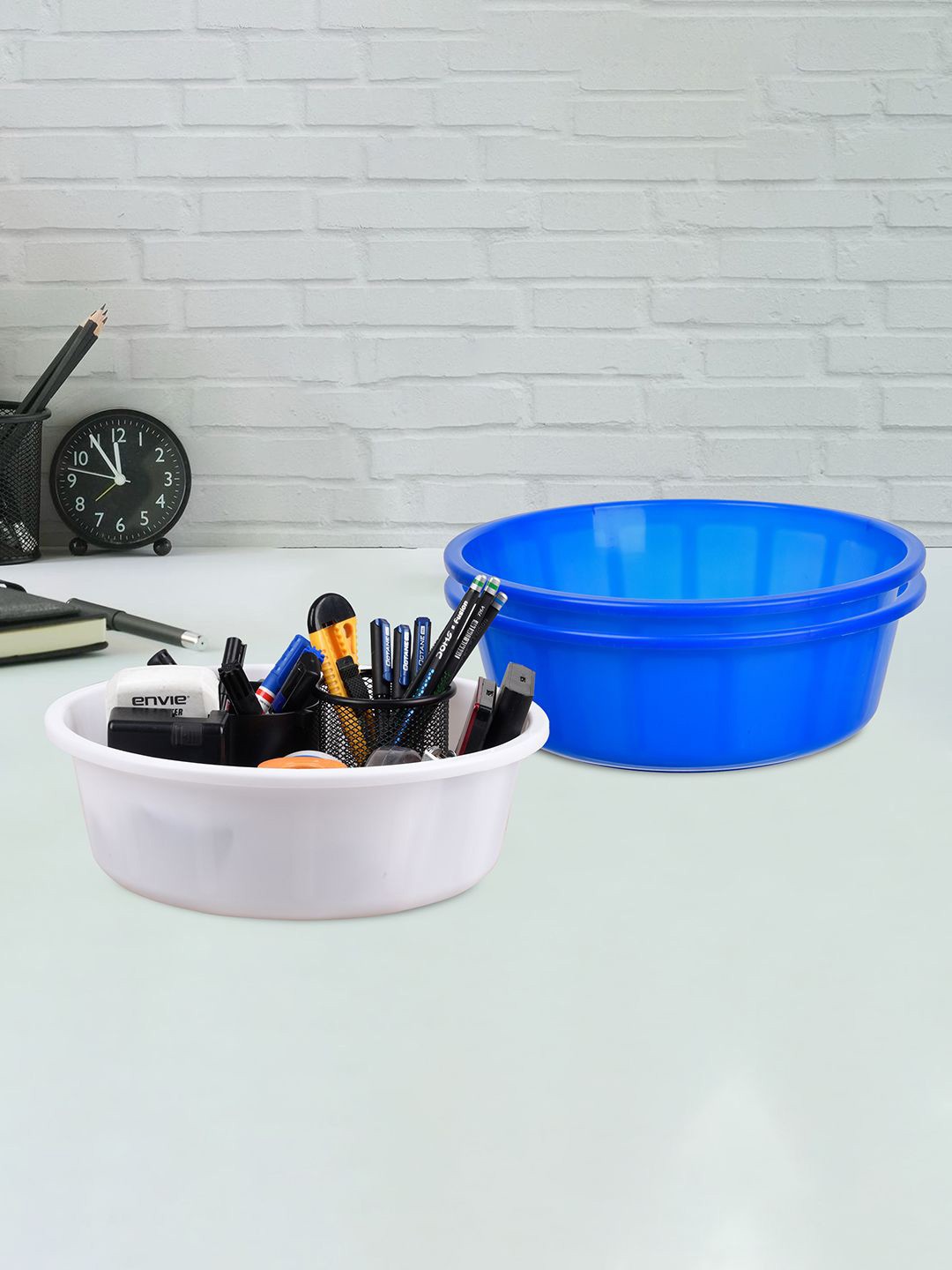 

Kuber Industries Blue 3 Pieces Multipurpose Storage Tub Organizer 6L