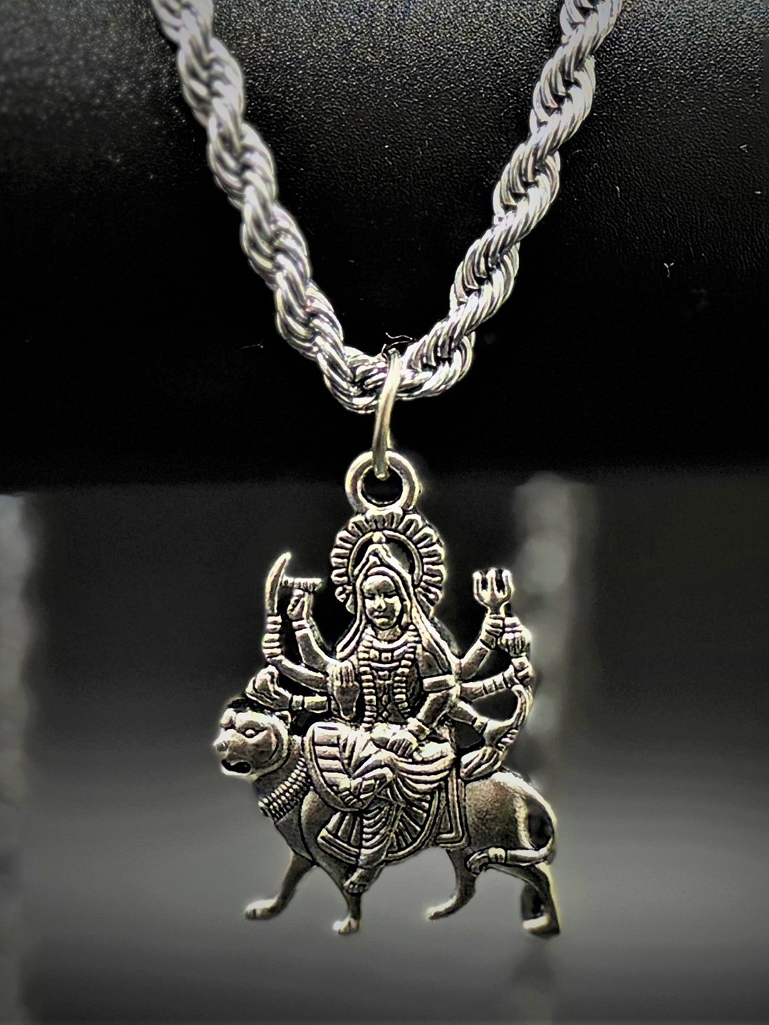 

AKLINA Unisex Silver-Plated God Pendant With Chain