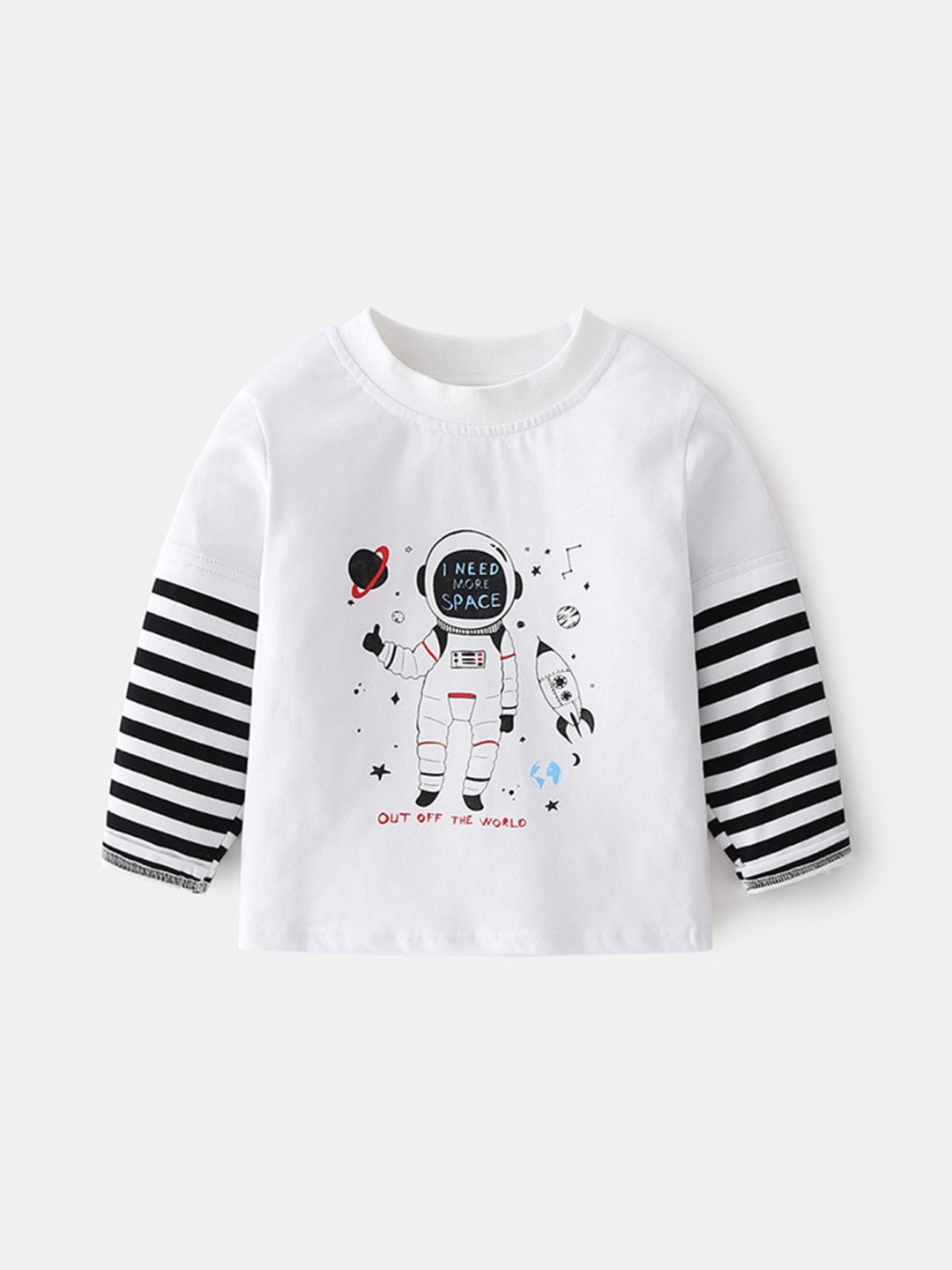 

LULU & SKY Boys Graphic Printed Round Neck Cotton T-shirt, White