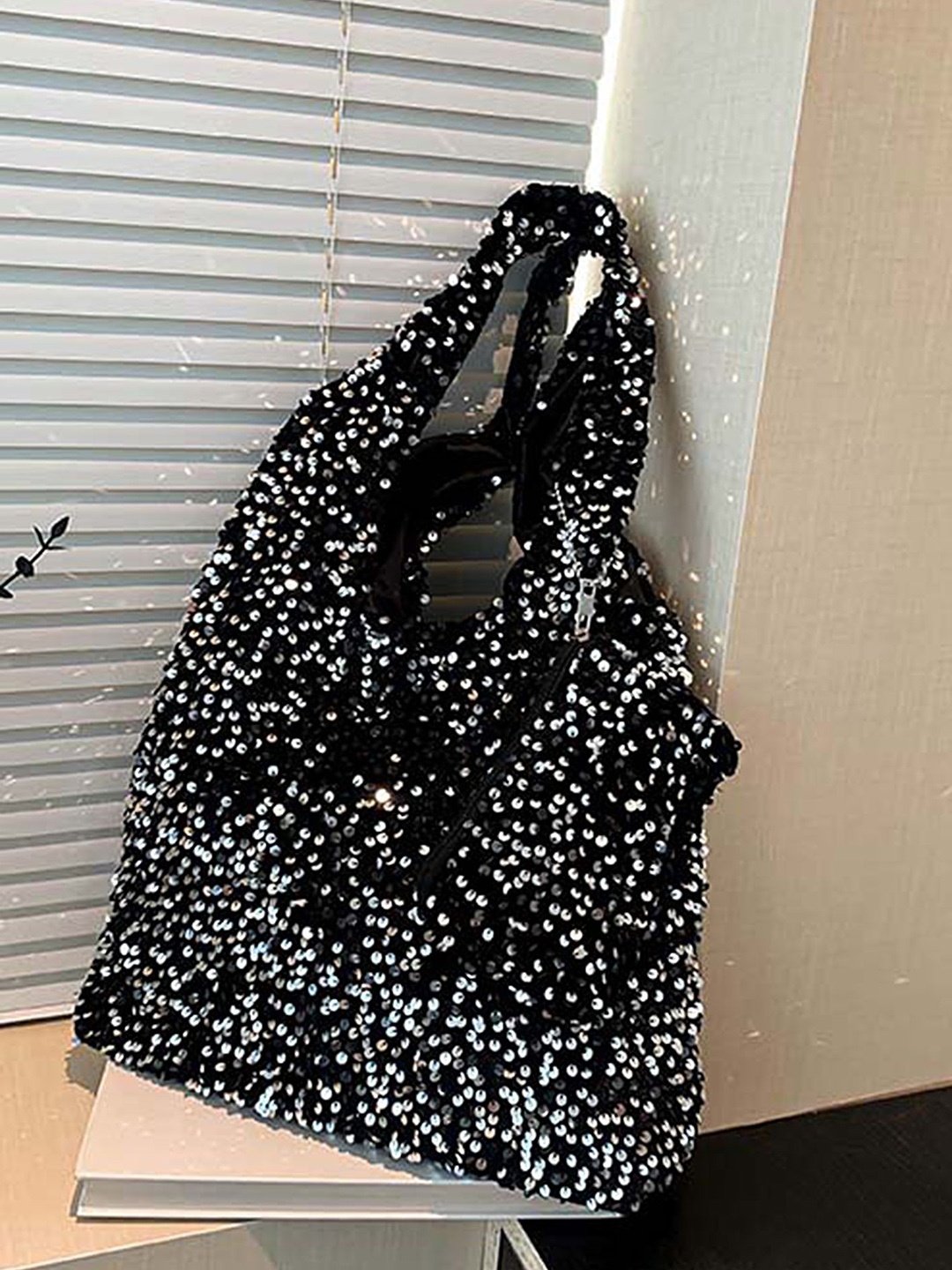 

LULU & SKY Structured Hobo Bag, Silver