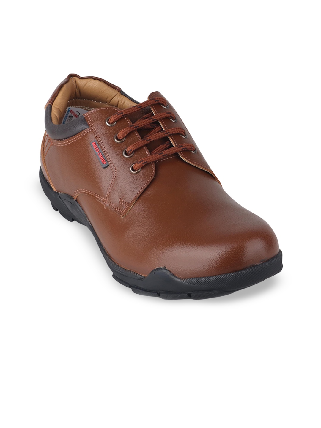 

Red Chief Men Leather Contrast Sole Leather Casual Shoes, Tan