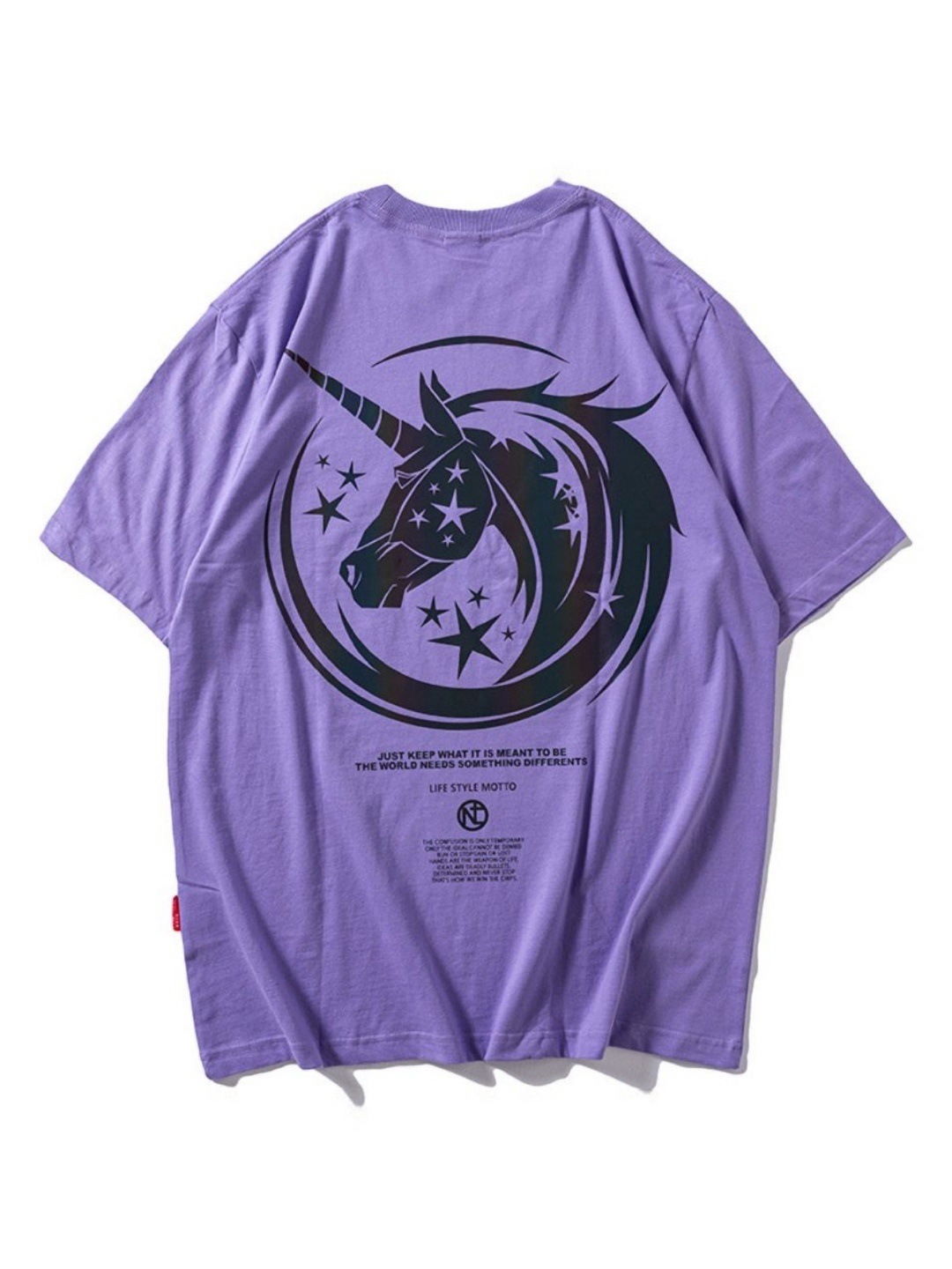 

StyleCast Men Graphic Printed Round Neck Relaxed Fit T-shirt, Purple