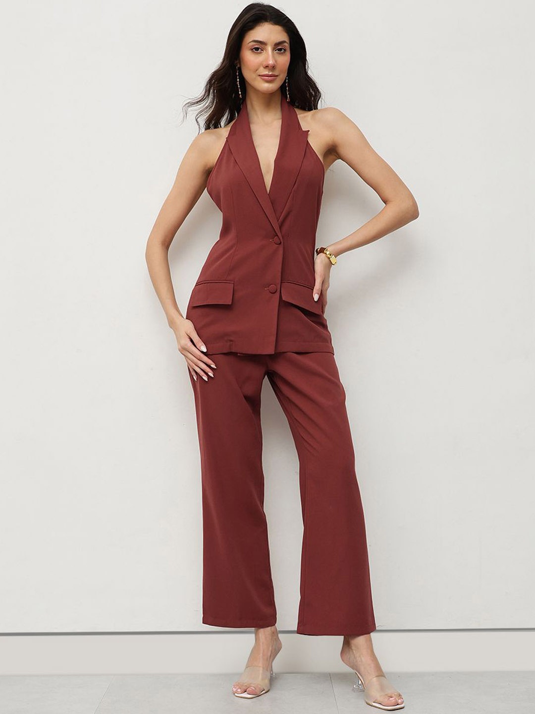 

HOUSE OF S Shawl Neck Blazer With Trousers, Rust