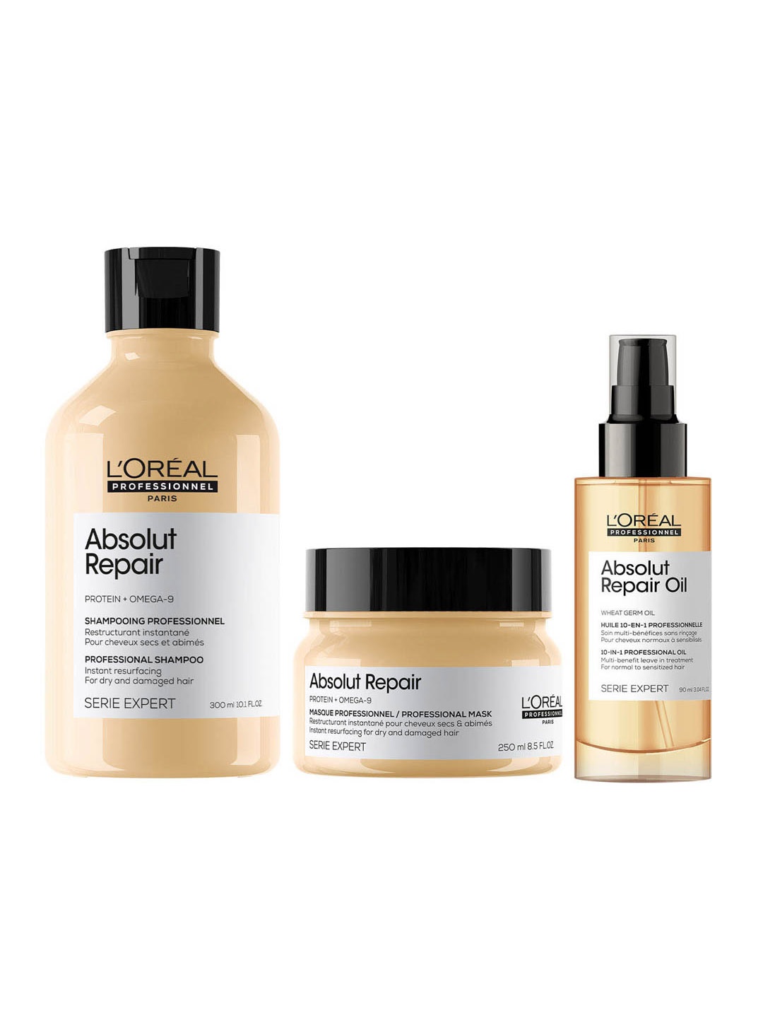

LOreal Professionnel Serie Expert Absolut Repair Shampoo + Masque + Serum, Beige