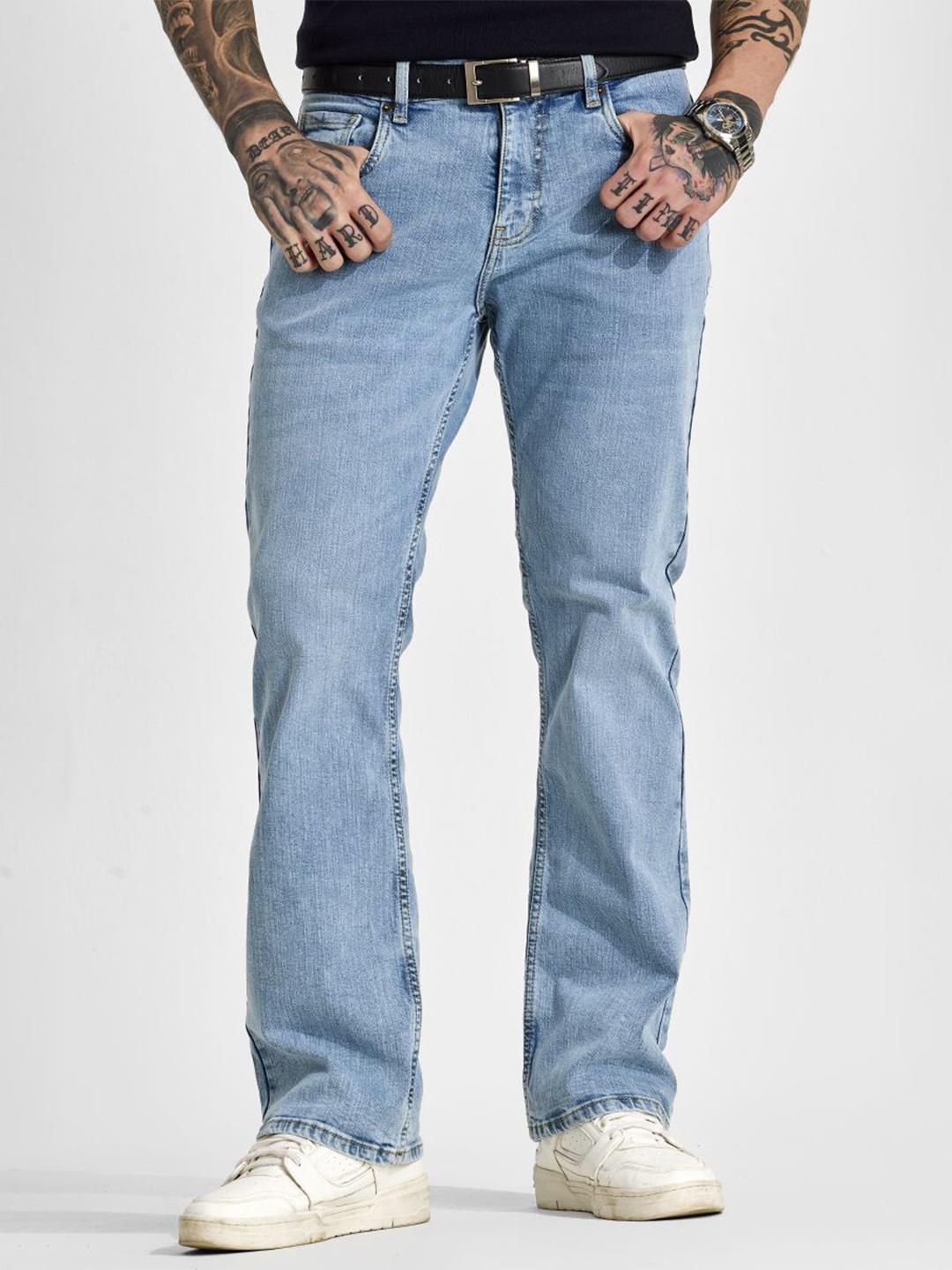 

Snitch Men Classic Light Blue Bootcut Jeans