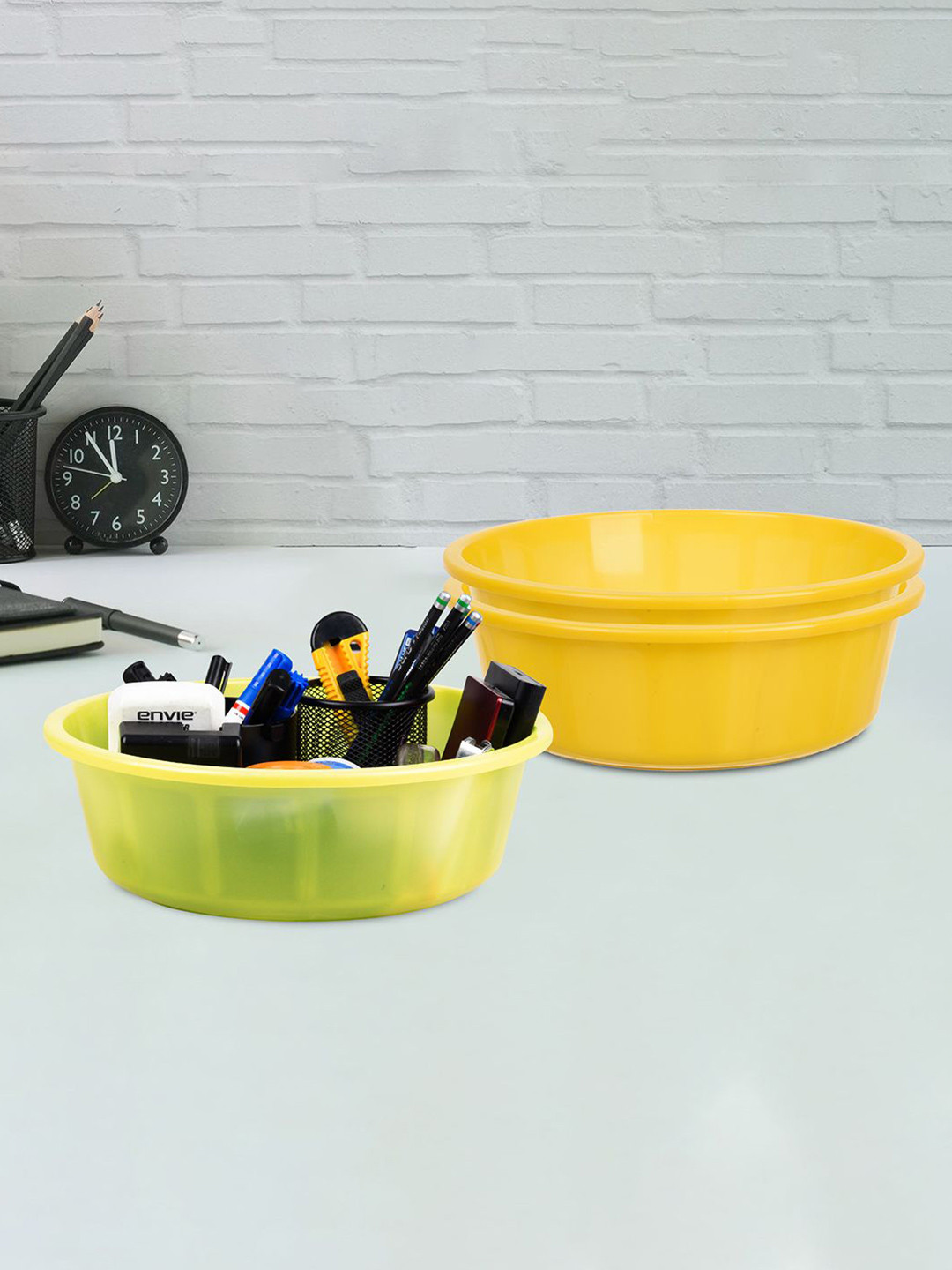 

Kuber Industries Yellow & Green 3 Pieces Regular Desk Organisers