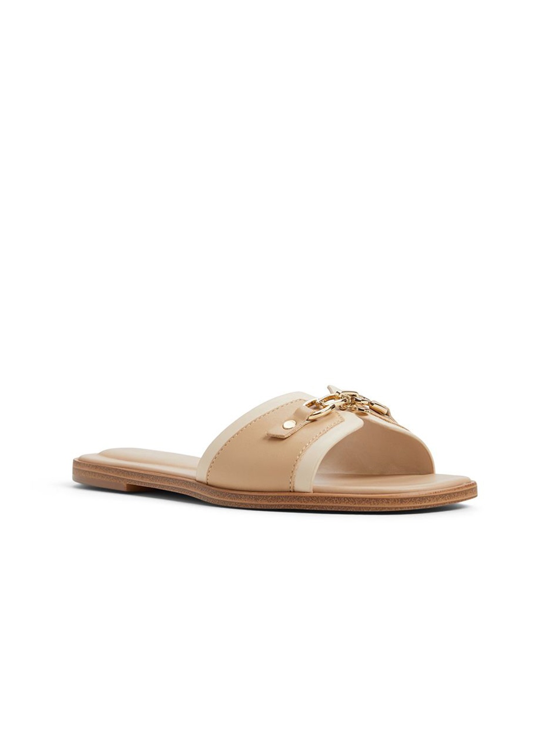 

ALDO Women Textured Open Toe Flats, Beige