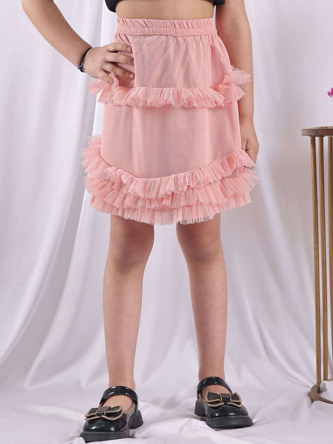 

NEUDIS Girls Layered Tulle Tutu Skirt, Pink