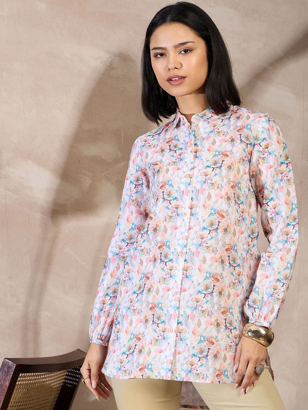 

all about you Women Modern Floral Opaque Printed Casual Shirt, Pink