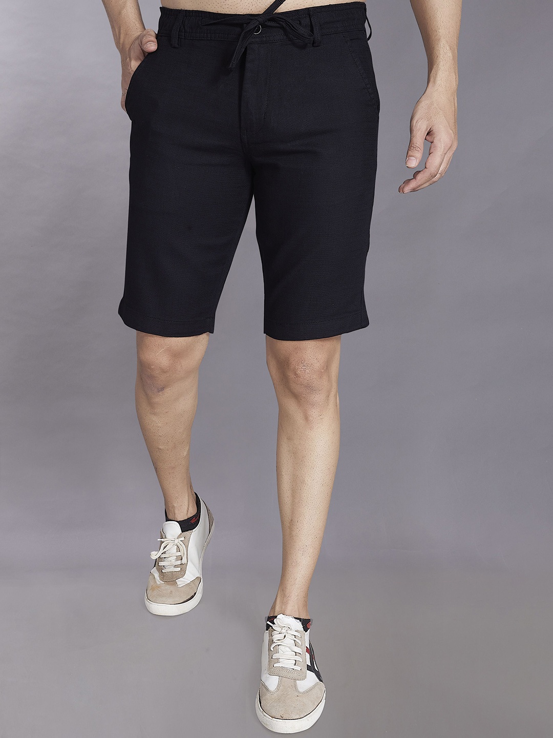 

DIVISIVE Men Divisive Men's Relaxed Fit Cotton Linen Shorts, Black