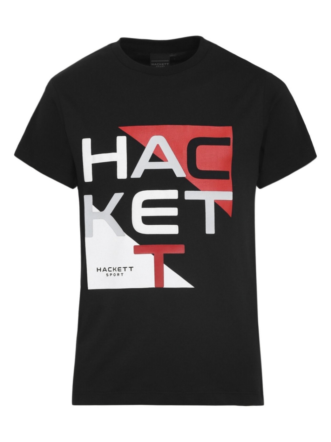 

HACKETT LONDON Boys Typography Printed Round Neck Cotton T-shirt, Black