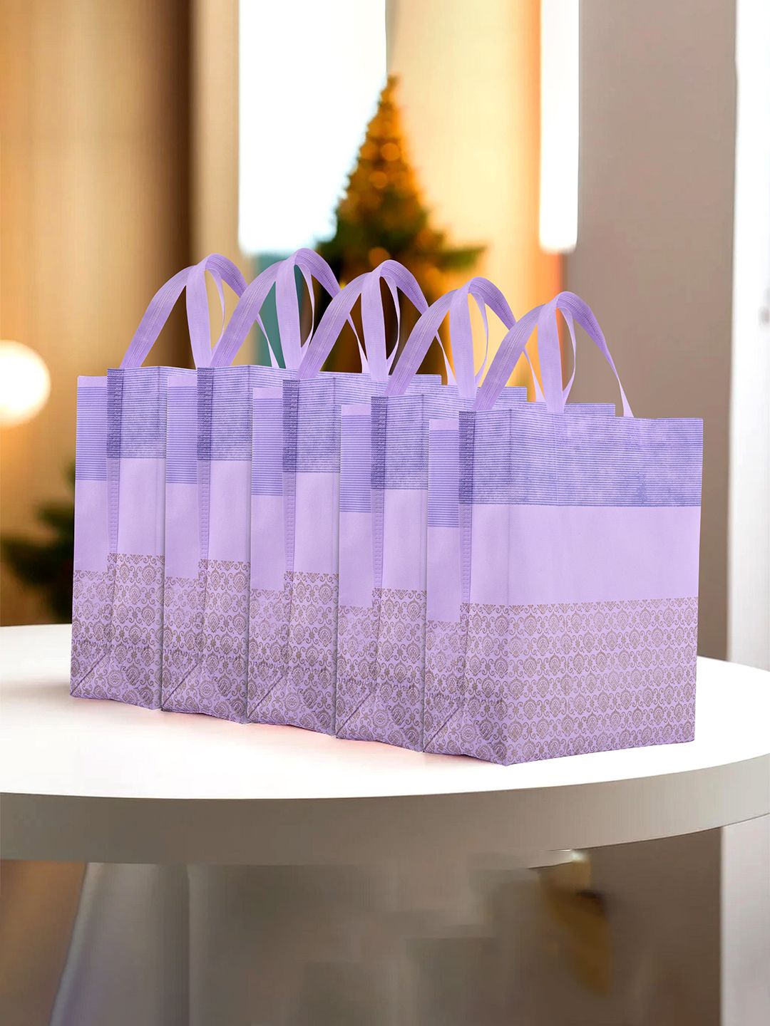 

Kuber Industries Shopper Tote Bag with Tasselled, Purple
