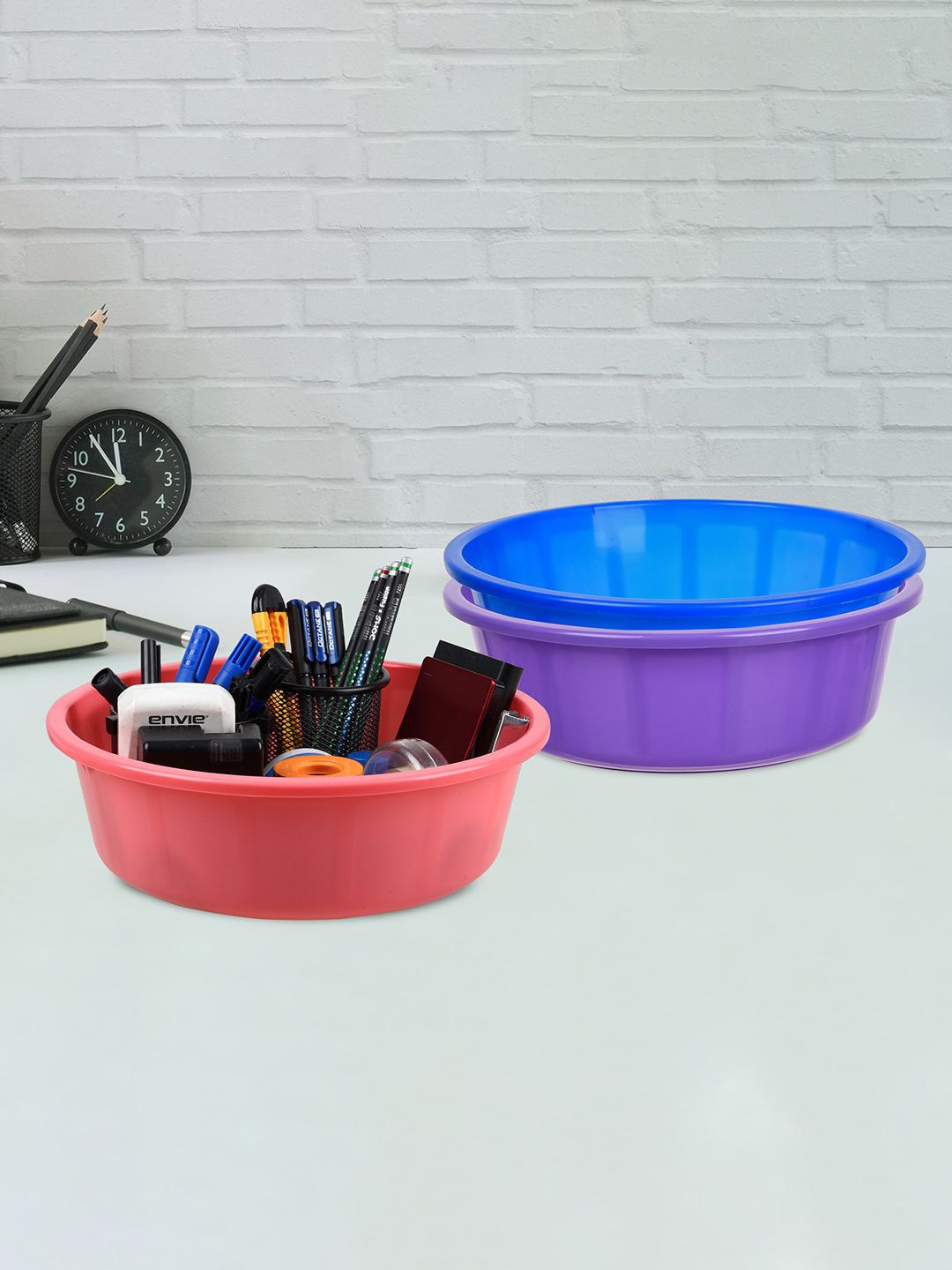 

Kuber Industries Purple 3 Pieces Multipurpose Storage Tub Organizer 6L
