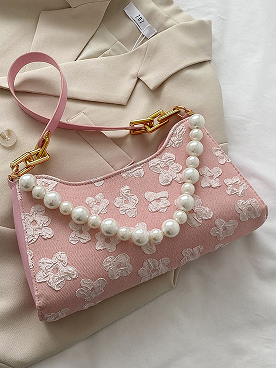 

LULU & SKY Oversized Structured Handheld Bag, Pink